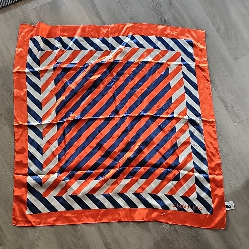 Nautica Orange and Blue Chevron Scarf - Picture 1 of 9